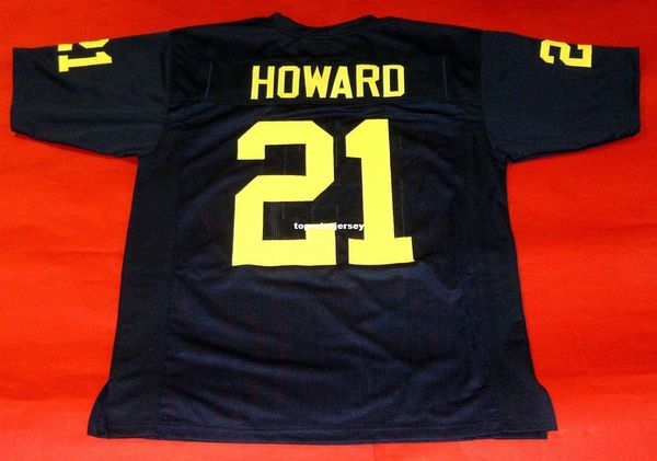 

retro #21 desmond howard custom michigan wolverines jersey heisman bule mens stitching college size s-5xl football jerseys ncaa, Black;red