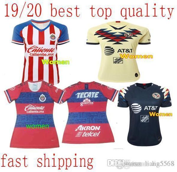 

19 20 chivas de guadalajara soccer jerseys 9 a.pulido 10 lopez a.zaldivar custom home away women football shirt, Black