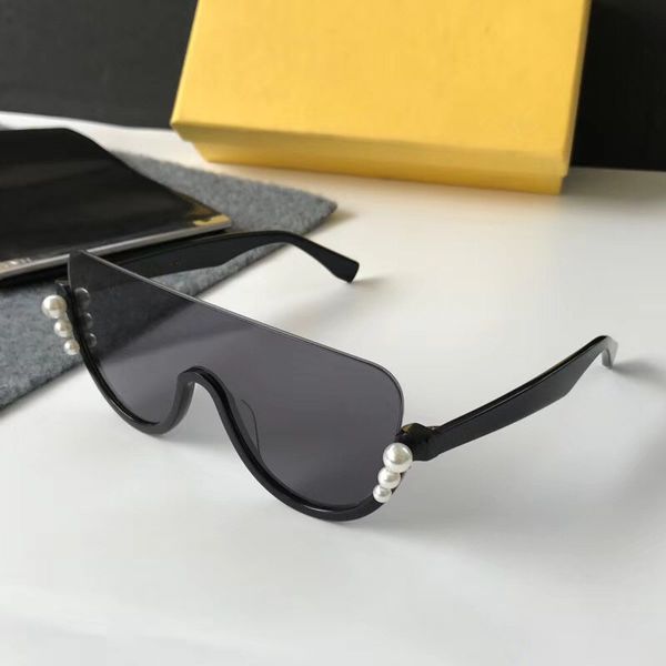 

luxury-women brand designer popular sunglasses charming fashion half frame sunglasses uv protection with pearl come with package, White;black