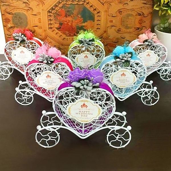 

cute birthday wedding party favour decoration cinderella carriage candy chocolate boxes hg99