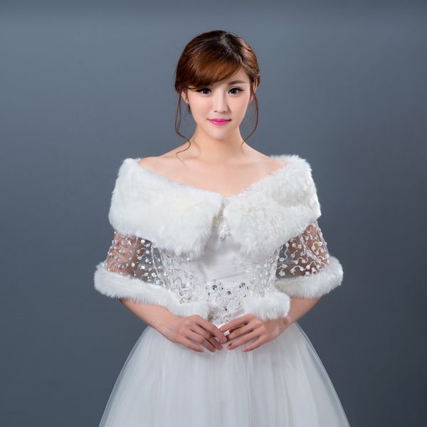 

classic fashion custom made winter thick snow white downy lady wraps wedding dress shawl bridal dress scarf