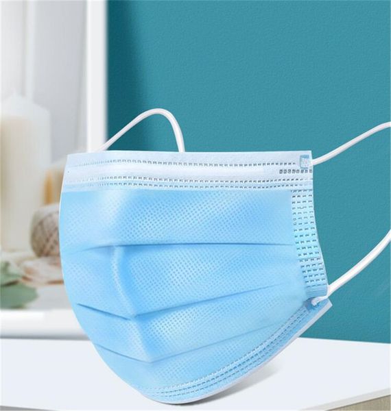 

маски индивидуальные 3-слойные ушной одноразовые 50шт синий mascherine лица маска респиратор r78x