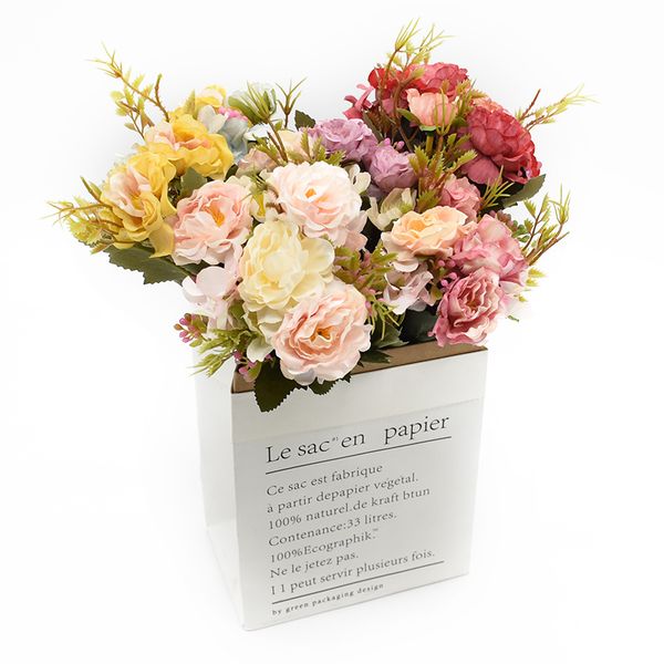 

шелковый пион букет главной взрывы свадебных декоративные цветы поддельных цветы для записок кашпо искусственного