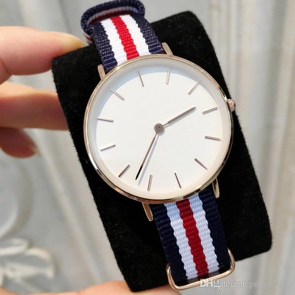 

luxury women nylon band watch fashion clock luxury wristwatch famous design drop shipping lady wristwatch quartz watch 5 colors, Slivery;brown
