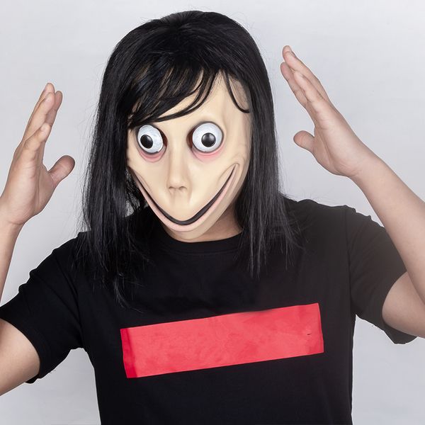 

хэллоуин зомби momo дух latex зомби маска реалистичная маскарад хэллоуин маски длинные волосы призрак страшные маски