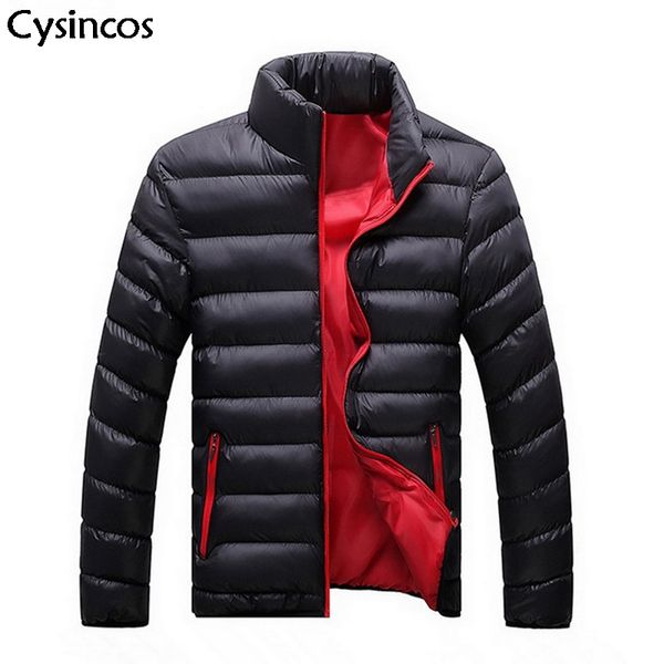 

cysincos plus size 4xl winter jacket for men stand collar parka for boys thick coat warm outwear chaqueta imvierno hombre, Tan;black