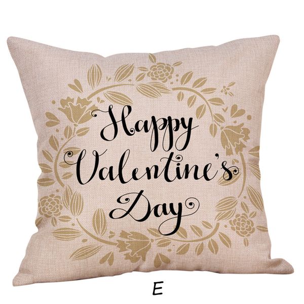 

2019 valentine simple fashion throw pillow cases linen sofa cushion cover home decor pillow case christmas