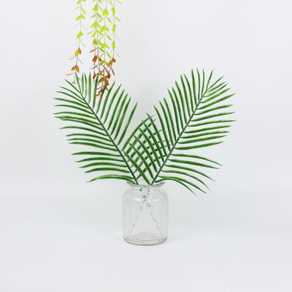 

6pcs craft tropical artificial plants flowers diy fake monstera party supplies for home office faux fern green cycas leaves