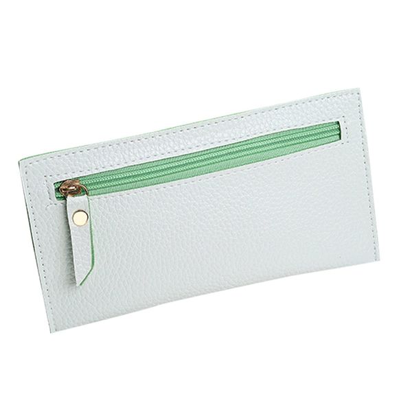 

fashion women's leather wallet clutch card holder purse casual zipper long zero wallet phone key bag, Red;black