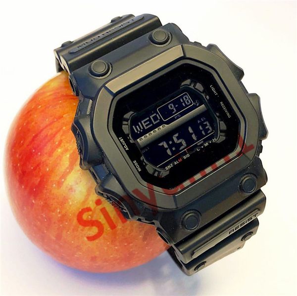 

luxury men's military g style led digital wristwatches for boy students backligh water resist square big dial shock watch hour drop shi, Slivery;brown