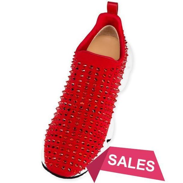 

krystal spike sock men trainers luxury red bottom donna sneakers 0 size 39, Black