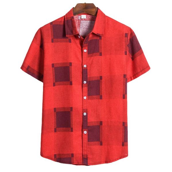 

adisputent 2020 casual print shirt men short sleeve button loose fashion men beach hawaiian turn down collar shirt -4xl, White;black
