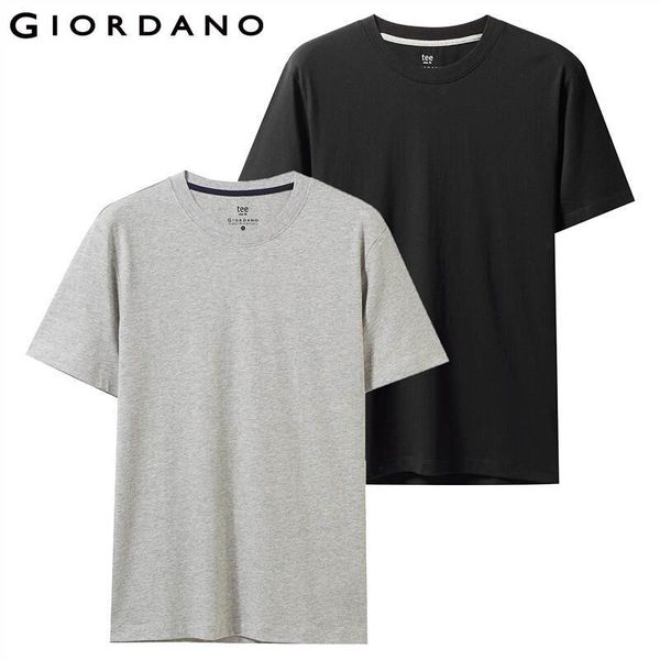 Giordano Men T-Shirt Pack aus 2 solide Crewneck T-Shirt-Ärmel Sommertimen Tee Shirt Homme Camisetas Hombre MX200509