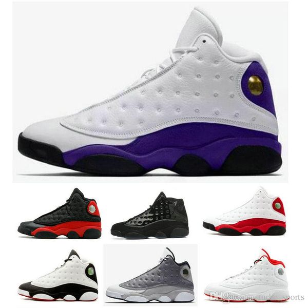 

new 13 13s lakers rivals white purple mens basketball shoes men baskets history of flight atmosphere grey sports sneakers with box size 7-13