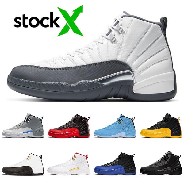

2020 new men jumpman basketball shoes stock x 12 12s dark grey unc game royal black winterized wntr mens sport designer sneakers 7-13