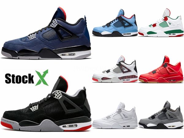 

stock 2020 bred black cat 4 4s men basketball shoes white cement cactus jack fire red sneakers iv pure money mens trainers #449