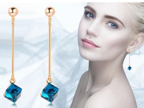 

new fashion popular korean fashion long ear drop ear clip bride wedding fashion classic exquisite elegance, Silver