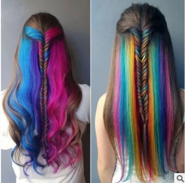 

4шт несколько цветов Поддельный Кусок прямые волосы кусок волос Высокая температ