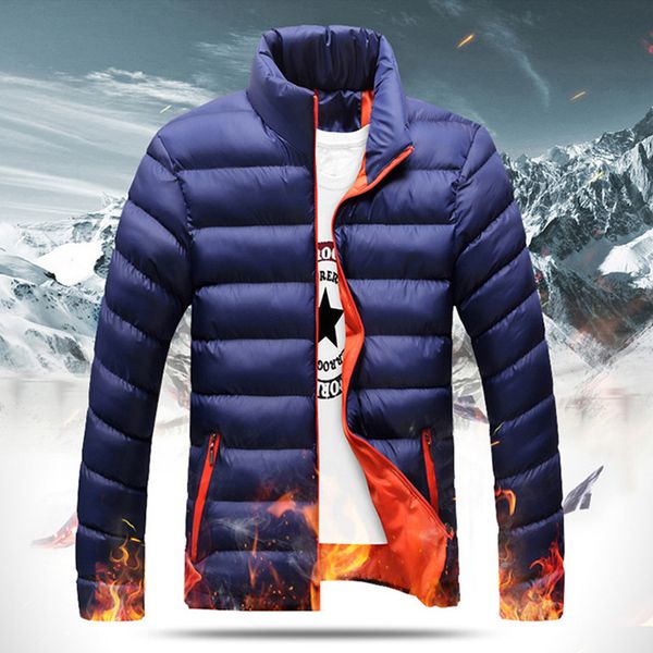 

new men solid winter warm down jacket padded parka thicken stand collar outerwear big size plus xxxxl y2117, Tan;black