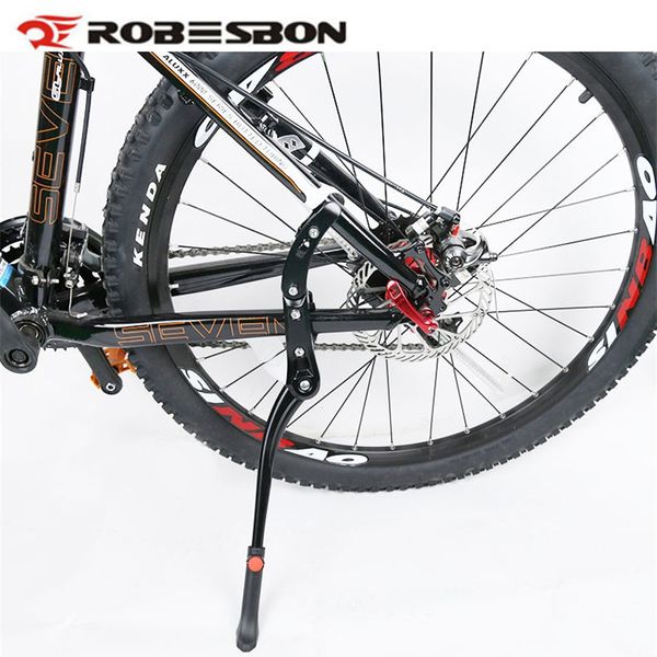 

robesbon aluminium alloy bike kickstand sidestay fit for 24"-29" bicycle racks kick bike stands black cycling accessories