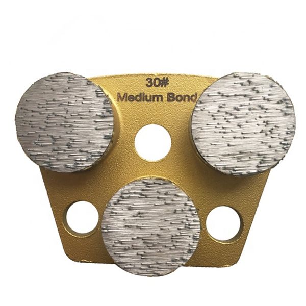 

three round shape segments concrete grinding disc sofe medium hard bond floor pads for concrete terrazzo renovation 12pcs