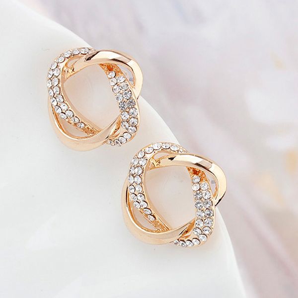 

золотые серьги для женщин подружка марка ювелирных изделий сделано с австрийской кристалл лучший день святого валентина подарок, Golden;silver