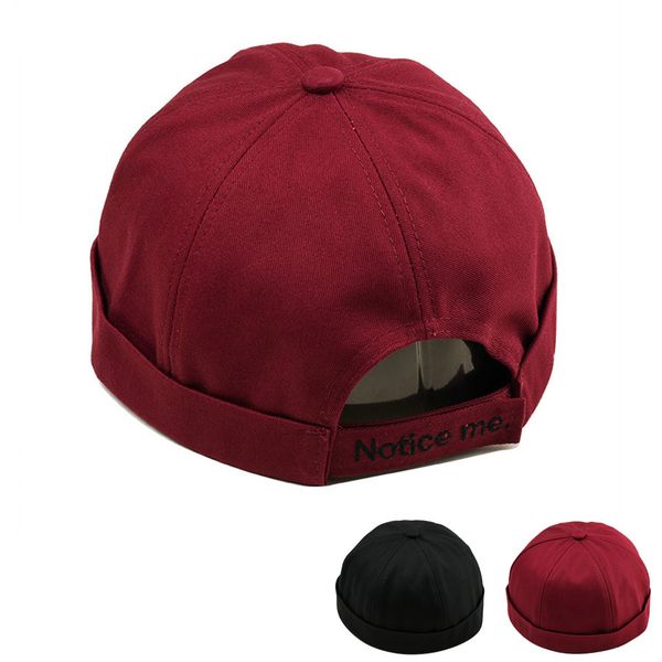 

wholesale-solid colors retro men headgear women hat casual docker sailor mechanic woman cap brimless