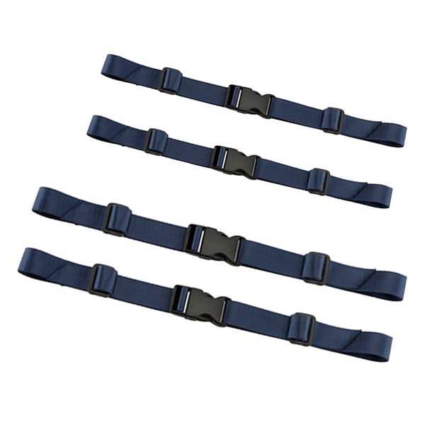 

2 pairs adjustable webbing backpack chest sternum straps nylon waist harness belts navy blue