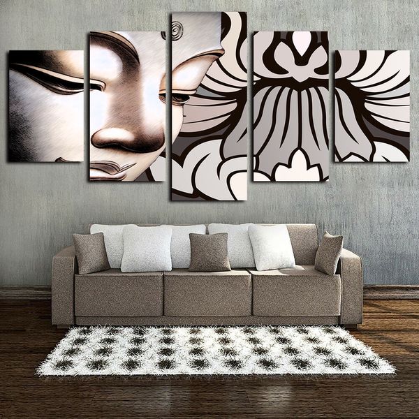 

5 panels canvas wall art buddha paintings abstract buddhism pictures paintings giclee on canvas prints and posters oil paintngs artwork