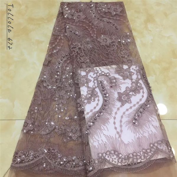 

french lace 2019 sequins beads beautiful embroidery fabric nigeria african bridal net lace fabric for wedding dress, Black;white