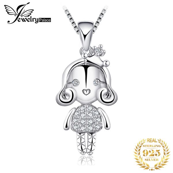 

jewelrypalace 925 sterling silver cubic zirconia princess girl 3d doll pendant not include a chain