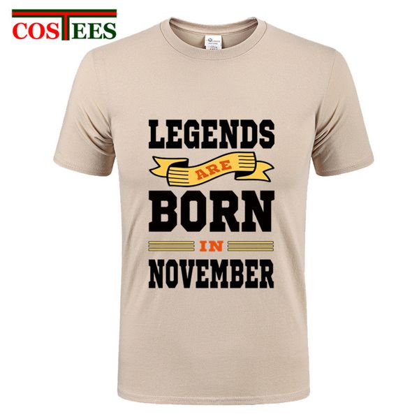 

legends are born in november funny birthday gift design dad brothers t-shirt novelty men cotton short sleeve guys tee homme, White;black