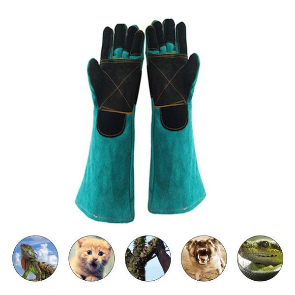 

pet gloves bite-resistant gloves two-layer leather support pad dog cat cutting-proof anti-thorn pet handling