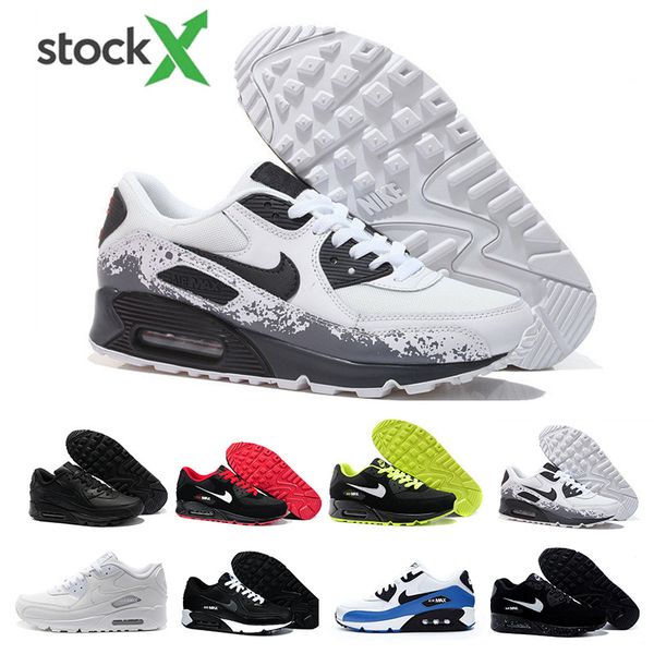 

new design 2019 air cushion 90 casual running men women shoes black white red 90 sneakers classic air90 trainer outdoor sports hj56k