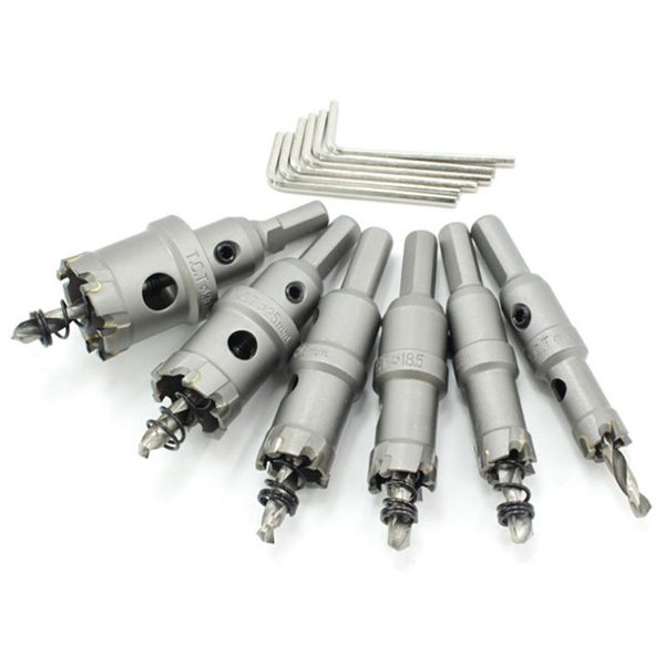 

6pcs core drill bit 14/16/18.5/20/25/30mm stainless steel hole saw tct carbide tip drill bit metal cutting drilling power tools