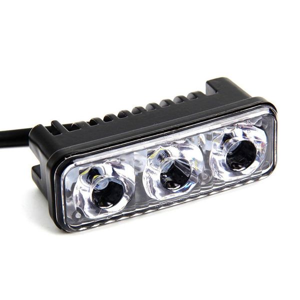 

auto high power aluminium daytime running light 4.5 with 3 leds lens 1a dc easy use. easy and simple install 12v