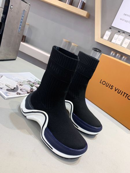

fast delivery new style luxury high-end women's casual sports shoes star fashion design brand platform socks shoes size: 35-40 swsrf, Black