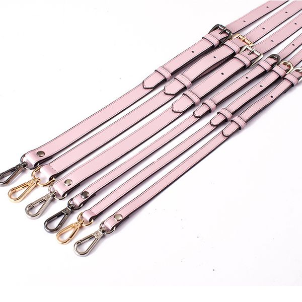 

lady's leather shoulder straps for crossbody bags fashion womens adjustable handbag diy handle strap belts buckle shoulder bag, Black