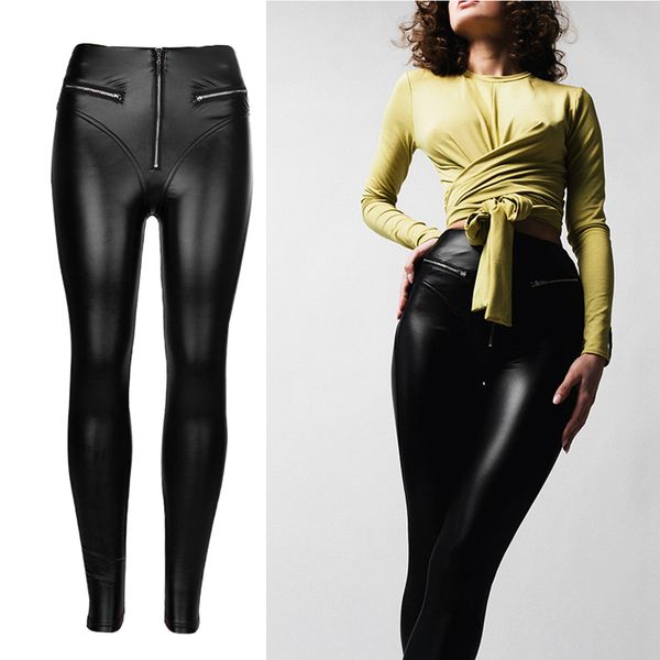 

pu leather pants for women tight stretchy rider leggings, Black;white