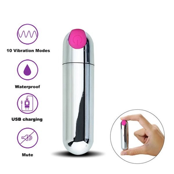 

vibrating bullet head round egg ten silver usb charging for jumping bullet frequency toys woman ball mini charging vaginal c18122801