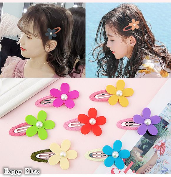 

популярные детские жемчужный цветок матовое bb клип корейской версии девочек цвет края клипа челки heif, многоцветные опционально, Golden;white