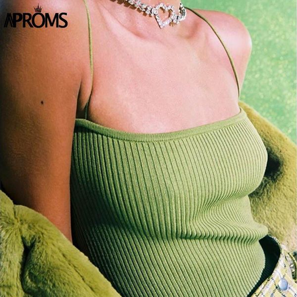 

new basic camis fashion women streetwear elastic spaghetti straps cropped tank short stretch t -shirts tees elastic, White