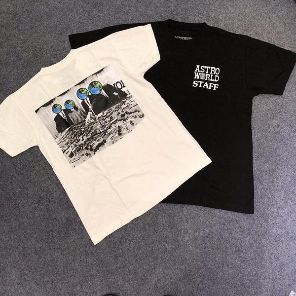 

19ss travis scott astroworld staff tee casual street skateboard short sleeves summer breathable men women t-shirt hftttx024, White;black