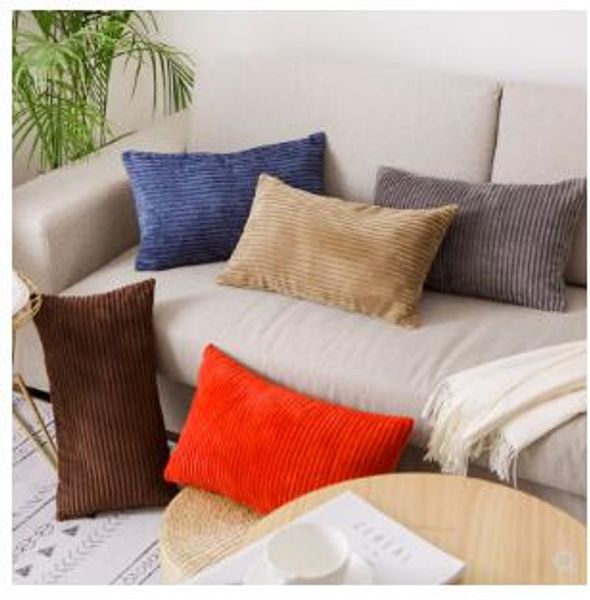 

sofa pillowcase solid color corduroy rectangular european car pillowcase
