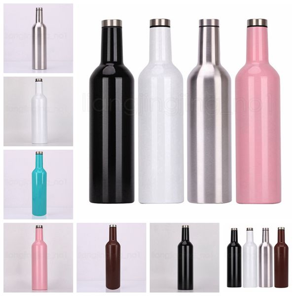 750 ml 304 Edelstahl isolierte doppelwandige Weinflasche Vakuumflasche Flachmann Bier Wein Growler für den Außenbereich SEEVERSAND RRA2156