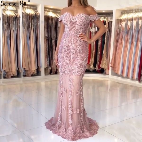 

off shoulder arabic long turkish pink lace beaded mermaid formal evening prom gown lebanon abiye party gowns dresses bla6560, White;black