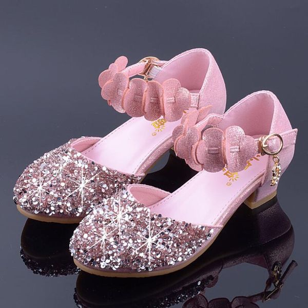 

New Children Princess Shoes New Kids Girls Wedding Shoes High Heels Dress Party Shoes For Girl Wedding Shoe Kids Size 27-37