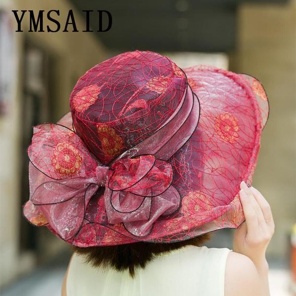 

ymsaid 7 цвет элегантный мода женщин церковные шляпы женский пляж hat summer gorras вс hat свадьба урожай кентукки дерби шапки imqra, White
