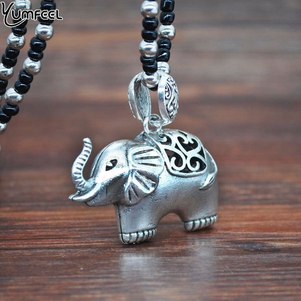 

yumfeel vintage elephant necklace metal with antique silver plated pendants & necklaces women jewelry gifts bohemian