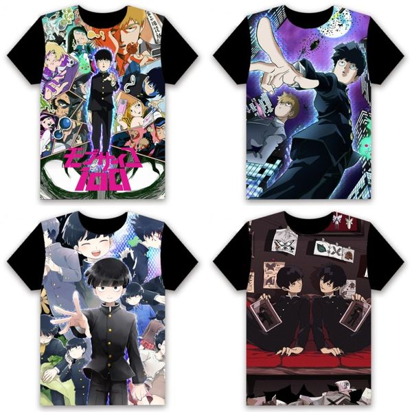 

fashion t-shirt anime mob psycho 100 kageyama shigeo kageyama ritsu cosplay short sleeve women men black tee casual summer, White;black